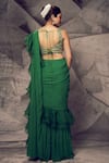 Shop_Archana Kochhar_Green Sharara And Drape Georgette Embroidered Mirror Anant Saree With Blouse _at_Aza_Fashions