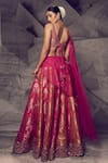 Shop_Archana Kochhar_Pink Lehenga Brocade Woven Mirror Anant Rangrez Embroidered Blouse And Set _at_Aza_Fashions