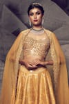 Archana Kochhar_Gold Lehenga Brocade Woven Anant Genda Embroidered Blouse Bridal Set _Online_at_Aza_Fashions