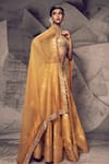 Shop_Archana Kochhar_Gold Lehenga Brocade Woven Anant Genda Embroidered Blouse Bridal Set _Online_at_Aza_Fashions