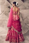 Shop_Archana Kochhar_Pink Lehenga Brocade Woven Stones Anant 3d Embroidered Blouse Bridal Set _at_Aza_Fashions