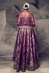 Shop_Archana Kochhar_Purple Silk Woven Mirror Anant Embroidered Blouse Bridal Lehenga Set _at_Aza_Fashions