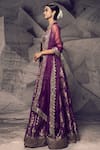 Archana Kochhar_Purple Silk Woven Mirror Anant Embroidered Blouse Bridal Lehenga Set _Online_at_Aza_Fashions