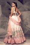 Shop_Archana Kochhar_Pink Georgette Printed Floral Sweetheart Lehenga Set _at_Aza_Fashions