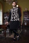 Buy_Vikram Phadnis_Black Bundi And Kurta Silk Embroidery Thread & Set _at_Aza_Fashions