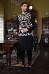 Vikram Phadnis_Black Bundi And Kurta Silk Embroidery Thread & Set _Online_at_Aza_Fashions