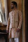 Buy_Vikram Phadnis_Ivory Bundi And Kurta Silk Embroidery Thread & Set _Online_at_Aza_Fashions