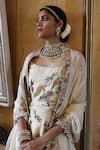 Buy_Vikram Phadnis_Ivory Peplum Kurta New Raw Silk Embroidered Broad U Sharara Set _Online_at_Aza_Fashions