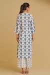 Shop_Sage Saga_Blue , , Bansuri Neel Floral Print Kurta Pant Set _at_Aza_Fashions