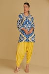 Buy_Sage Saga_Blue , , Veena Suvaarn Floral Print Kurta Pant Set _Online_at_Aza_Fashions