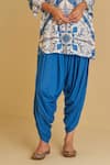 Buy_Sage Saga_Blue , , Veena Neel Floral Print Kurta Pant Set _Online_at_Aza_Fashions