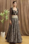 Buy_Samyukta Singhania_Black Lehenga Silk Embroidered Sequin Floral Pattern Set With Blouse _Online_at_Aza_Fashions