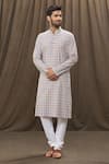 Buy_Samyukta Singhania_Multi Color Kurta 100% Cotton Checkered Full Sleeve Set _Online_at_Aza_Fashions