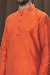 Shop_Samyukta Singhania_Red Polyester Plain Kurta And White Churidar Set _Online_at_Aza_Fashions