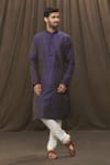 Shop Arihant Rai Sinha Blue Silk, Polyester Plain Kurta And Churidar Set Online at Aza Fashions Shop_Arihant Rai Sinha_Blue Silk, Polyester Plain Kurta And Churidar Set _Online_at_Aza_Fashions