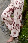 Buy_RAAS LIFE_Beige Vegan Silk Printed Floral Daali Collared Shirt And Pant Set _Online_at_Aza_Fashions