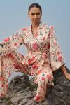 Shop_RAAS LIFE_White Vegan Silk Printed Kyaari Hema Wide Legged Pant  _Online_at_Aza_Fashions