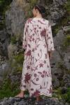 Shop_RAAS LIFE_White Vegan Silk Printed Floral Daali V Neck Shringara Maxi Dress  _at_Aza_Fashions