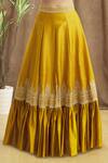 Khwaab by Sanjana Lakhani_Yellow Blouse Zari Work Embroidered Panelled Lehenga Set_at_Aza_Fashions