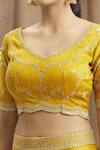 Buy_Khwaab by Sanjana Lakhani_Yellow Blouse Zari Work Embroidered Panelled Lehenga Set_Online_at_Aza_Fashions