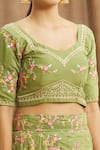 Buy_Samyukta Singhania_Green Blouse And Lehenga Silk Embroidered Sequin V Set With Scalloped Dupatta _Online_at_Aza_Fashions