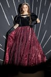 Buy_Hoity Moppet_Black Velvet Textured Diva Gown _at_Aza_Fashions