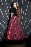 Shop_Hoity Moppet_Black Velvet Textured Diva Gown _at_Aza_Fashions