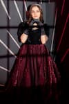 Hoity Moppet_Black Velvet Textured Diva Gown _Online_at_Aza_Fashions