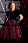 Buy_Hoity Moppet_Black Velvet Textured Diva Gown _Online_at_Aza_Fashions