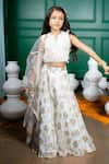 Buy_Hoity Moppet_White Georgette Zari Masoom Floral Pattern Lehenga Set _at_Aza_Fashions