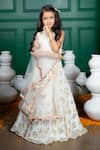 Shop_Hoity Moppet_White Georgette Zari Masoom Floral Pattern Lehenga Set _at_Aza_Fashions