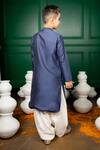 Shop_Hoity Moppet_Blue Silk Applique Panchi Kurta With Pant_at_Aza_Fashions