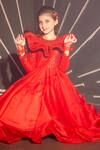 Buy_Hoity Moppet_Red Polyester Sequins So Chaud Embellished Gown _at_Aza_Fashions