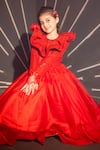 Shop_Hoity Moppet_Red Polyester Sequins So Chaud Embellished Gown _at_Aza_Fashions