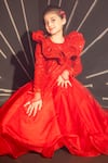 Buy_Hoity Moppet_Red Polyester Sequins So Chaud Embellished Gown _Online_at_Aza_Fashions