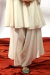Leela By A_Ivory Chanderi, Linen Zari, Sequins Flora Embroidered Kurta With Palazzo _Online_at_Aza_Fashions