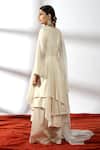 Shop_Leela By A_Ivory Chanderi, Organza, Linen Sequins Round Ghungroo Embellished Anarkali Set _at_Aza_Fashions