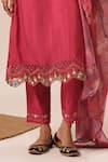 Buy_Avaha_Pink Viscose Silk Embroidered Thread V Neck Avani Mythri Work Kurta And Pant Set 