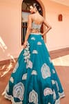 Shop_Osaa by Adarsh_Green Organza Embroidery Zardozi Sweetheart Dori Bridal Lehenga Set  _at_Aza_Fashions