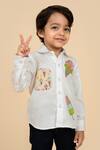 Buy_Little Boys Closet_White Cotton Satin Embroidery Ice Cream Shirt_Online_at_Aza_Fashions
