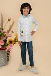 Buy_Little Boys Closet_White Cotton Satin Embroidery Winnie The Pooh Placement Shirt_at_Aza_Fashions