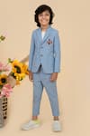 Buy_LITTLE BOYS CLOSET_Sky Blue Patch Pocket Blazer With Pant For Boys _at_Aza_Fashions