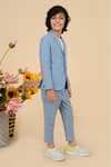 LITTLE BOYS CLOSET_Sky Blue Patch Pocket Blazer With Pant For Boys _Online_at_Aza_Fashions