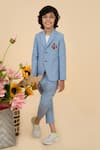 Shop_LITTLE BOYS CLOSET_Sky Blue Patch Pocket Blazer With Pant For Boys _Online_at_Aza_Fashions