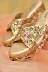 Buy_Around Always_Gold Zari, Sequins Tara Embroidered Wedges _Online_at_Aza_Fashions