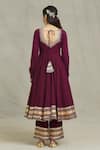 Shop_Samyukta Singhania_Purple Cotton, Organza Gota Patti Placement Work Anarkali Pant Set _at_Aza_Fashions