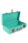 Shop_Living With Elan_Blue Metal Solid Long Storage Trunk_at_Aza_Fashions