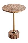 Logam_Brown Mild Steel, Sheesham Wood And Mdf Marquetry Table_Online_at_Aza_Fashions