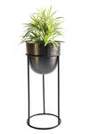Shop_Logam_Black Mild Steel Plain Nordic Planter - Set Of 2_Online_at_Aza_Fashions