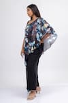 Buy_Mamicha_Black Georgette Print Midnight Bloom One Shoulder Tunic With Pant _Online_at_Aza_Fashions